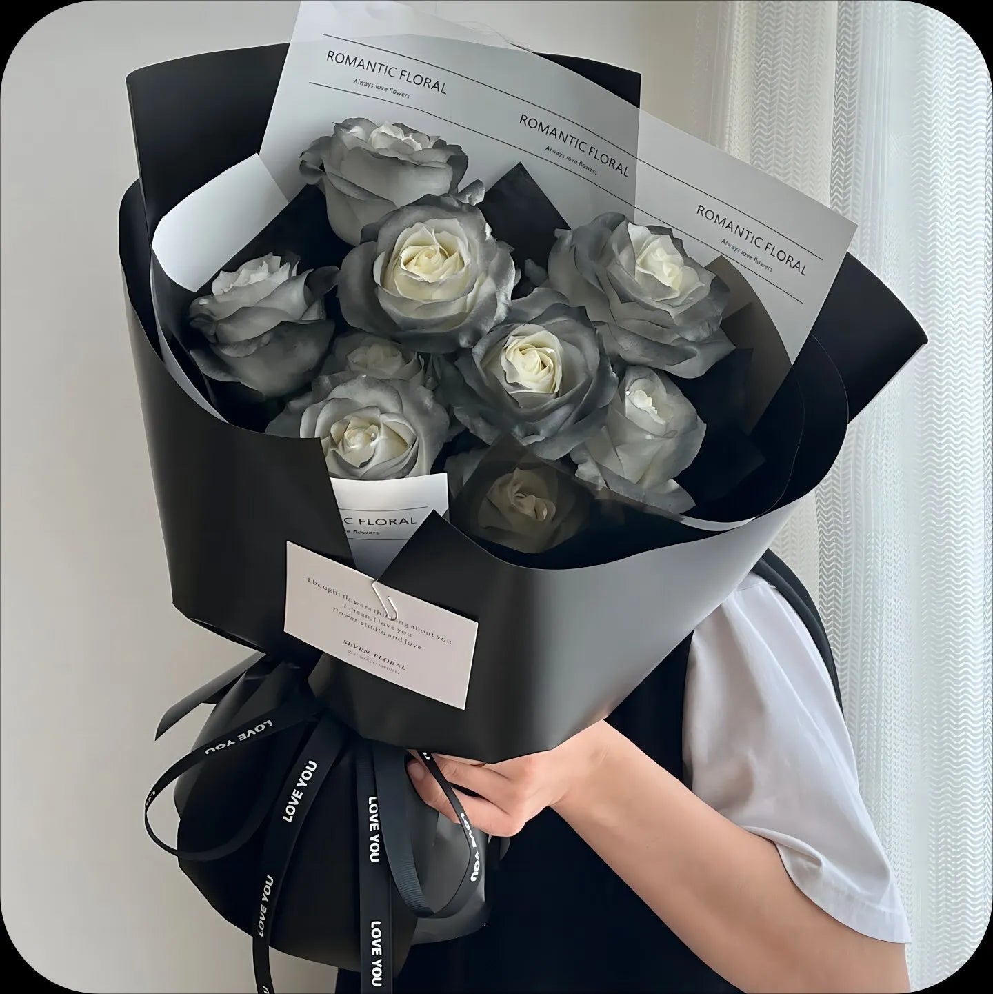 11枝黑騎士玫瑰鮮花束|Night Knight Rose Fresh Bouquet 03