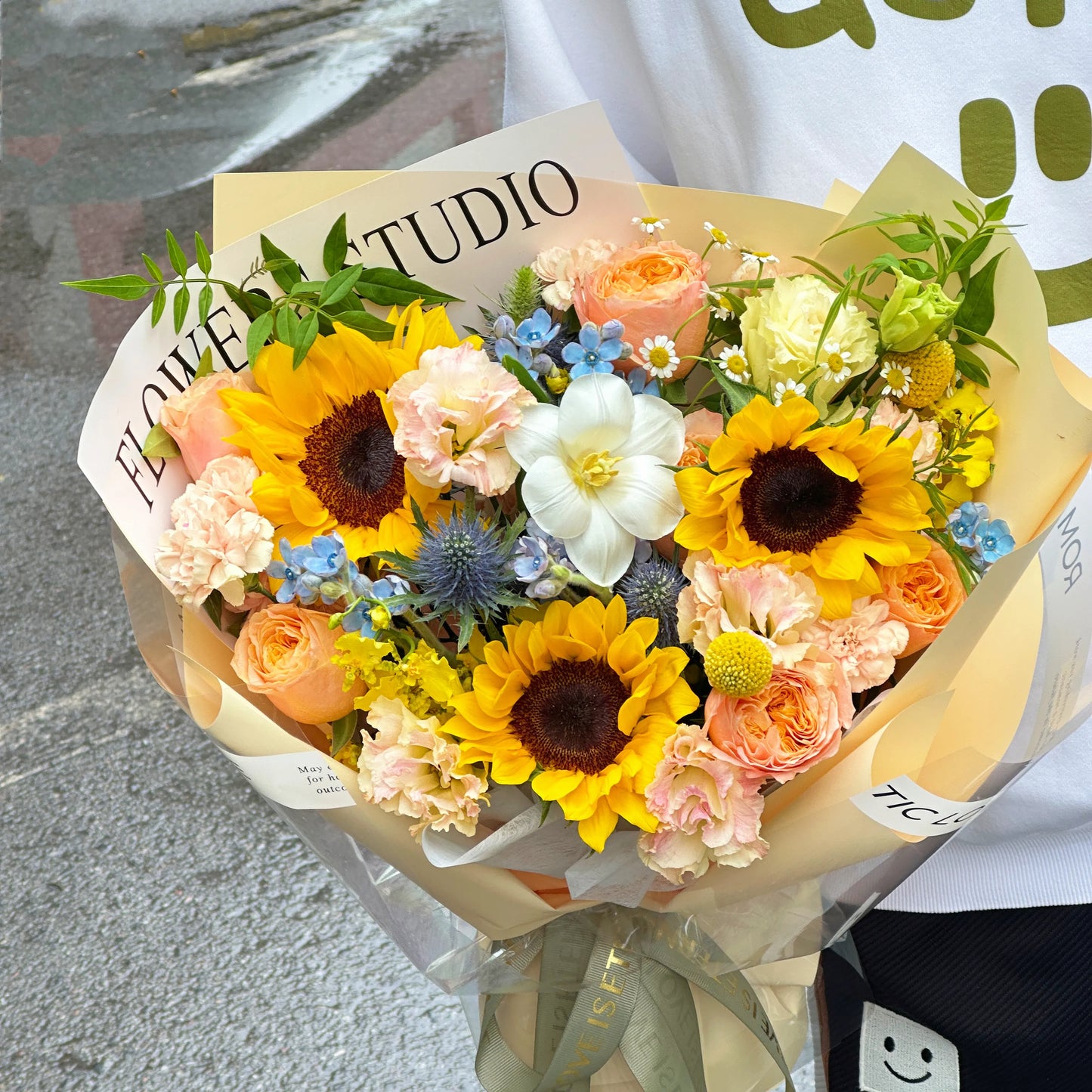 【繁花似錦】向日葵鬱金香混搭鮮花束