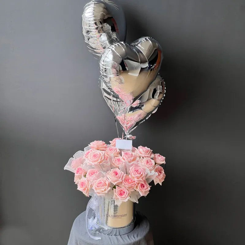 粉荔枝玫瑰鮮花桶|Pink Lich Rose Bouquet 19/33 stem