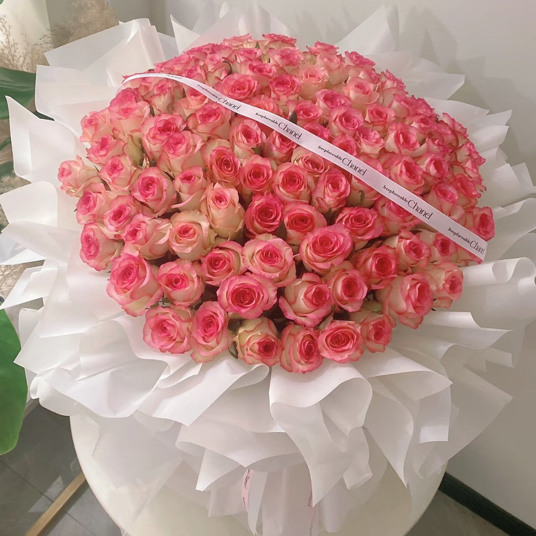 99枝艾莎玫瑰鮮花束|Elsa Rose Fresh Bouquet