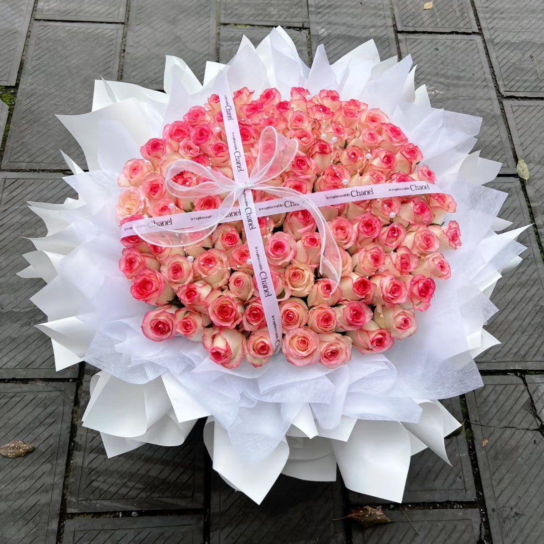 99枝艾莎玫瑰鮮花束|Elsa Rose Fresh Bouquet