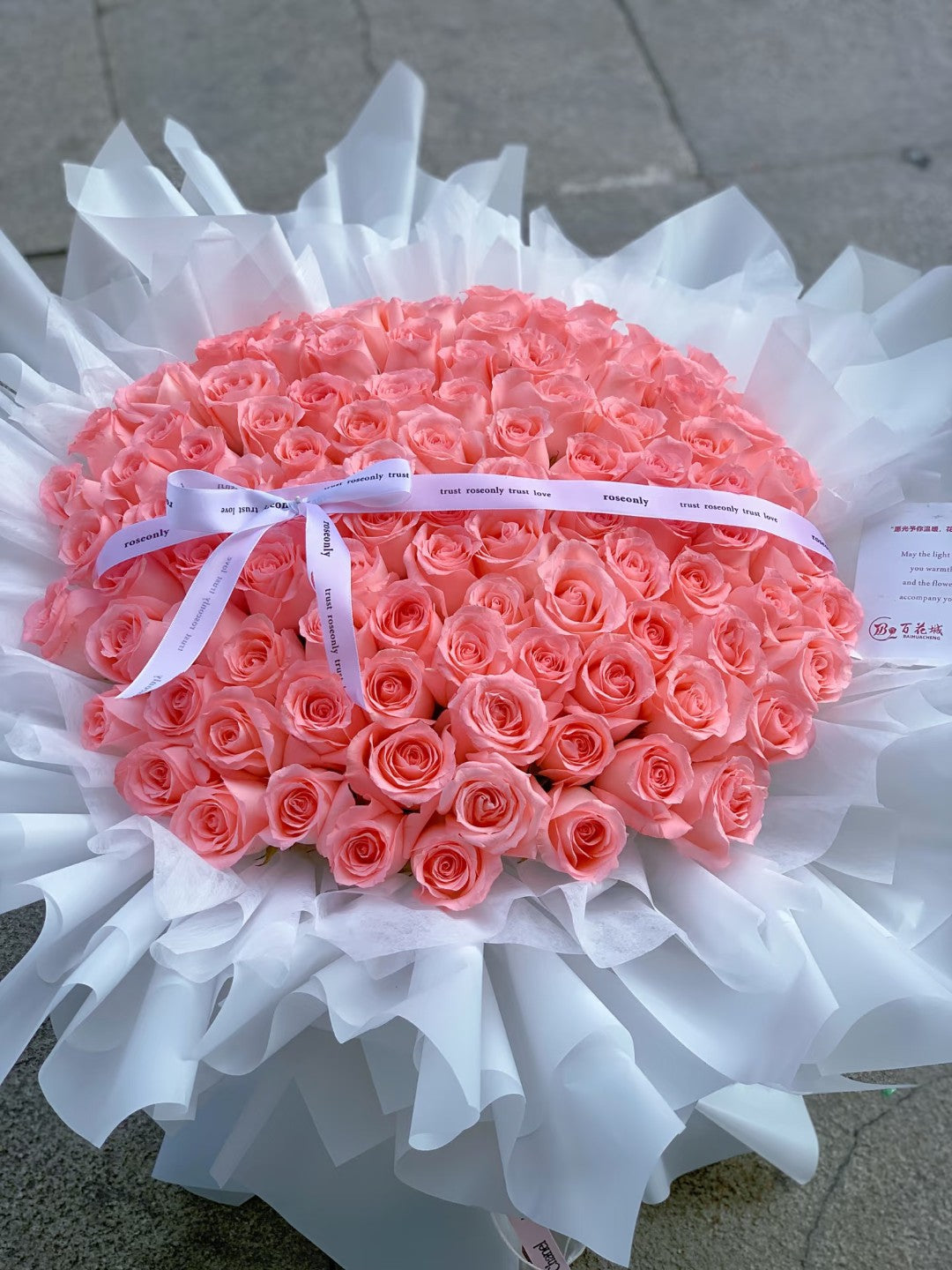 99枝戴安娜粉玫瑰鮮花束|Diana Pink Rose Fresh Bouquet