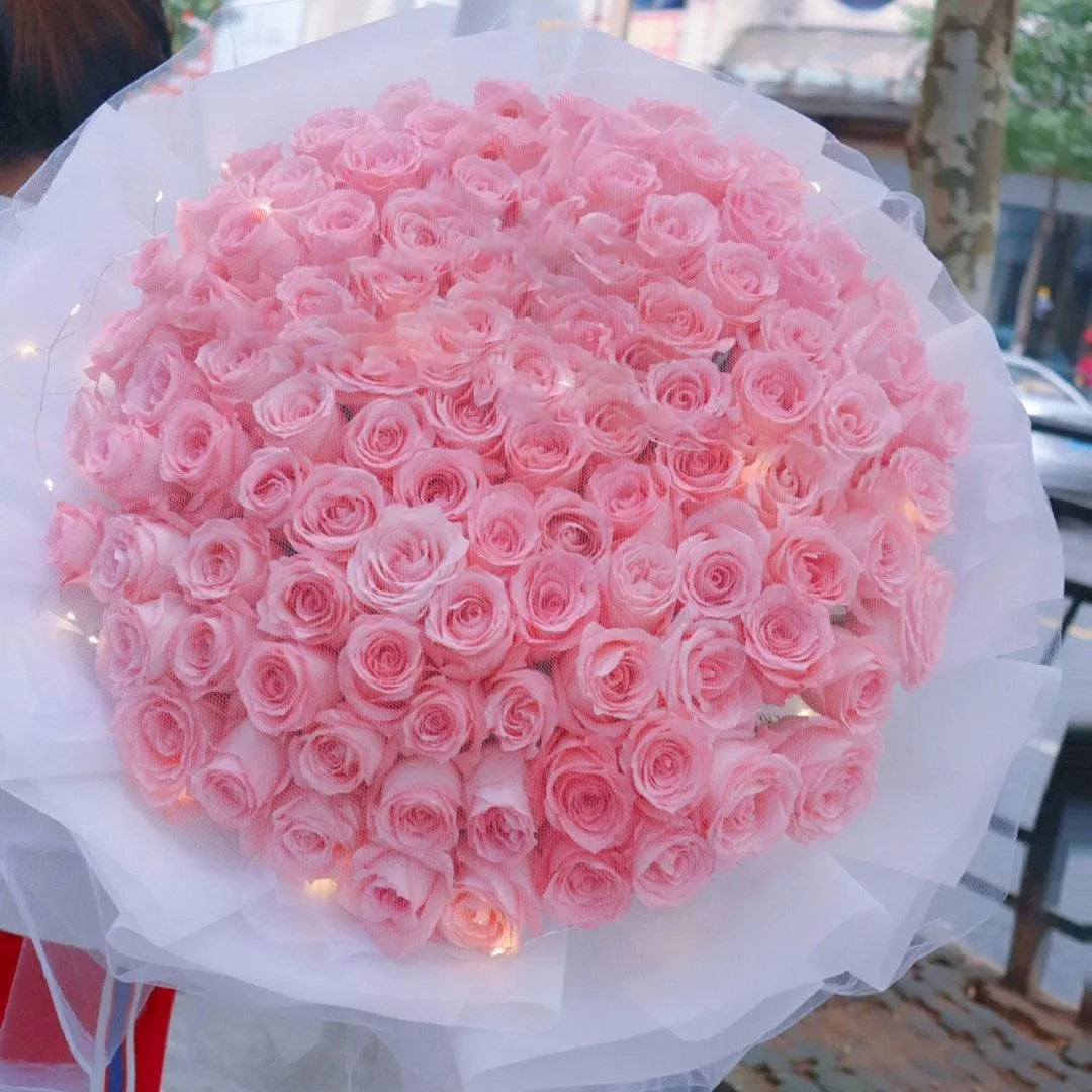 99枝粉玫瑰鮮花束|Pink Rose Fresh Bouquet