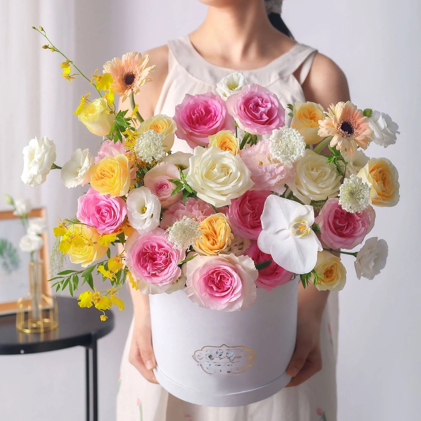 【花兒朵朵】洛神玫瑰奶油杯混搭鮮花桶
