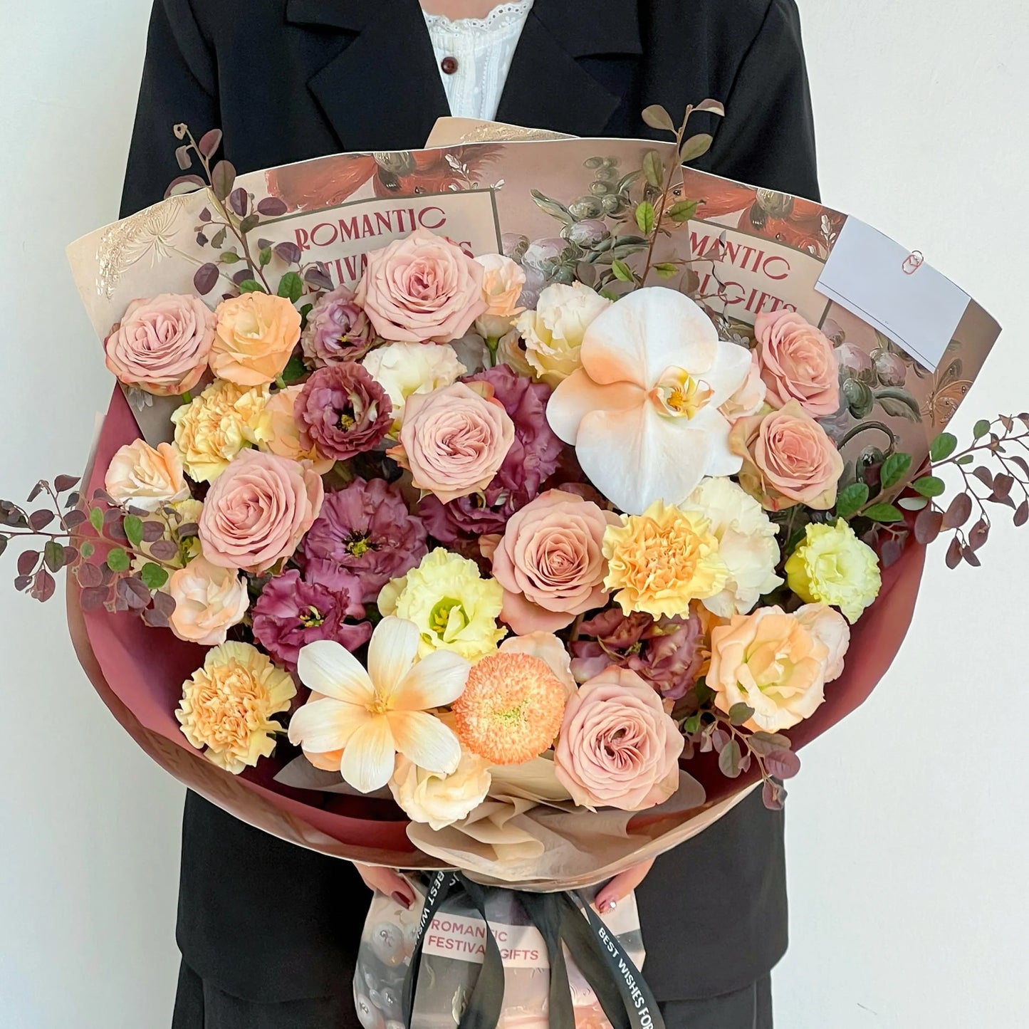 【秋日私語】卡布奇諾蝴蝶蘭混搭鮮花束
