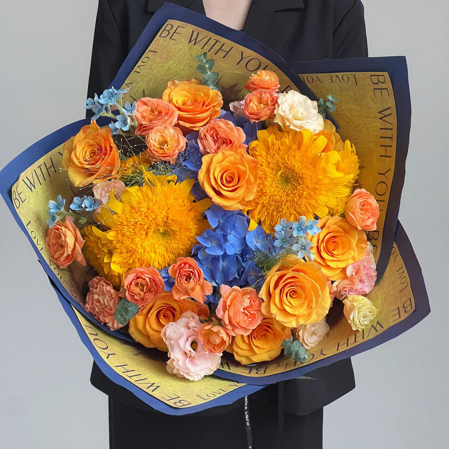 【朝花夕拾】向日葵橙玫瑰混搭鮮花束