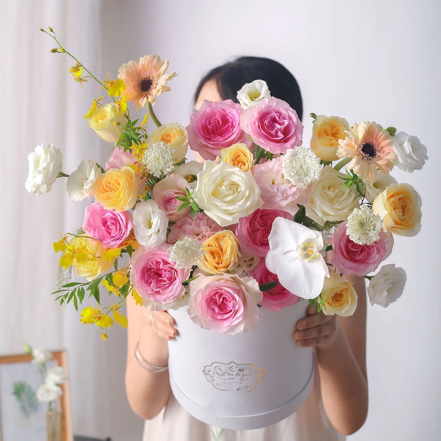 【花兒朵朵】洛神玫瑰奶油杯混搭鮮花桶
