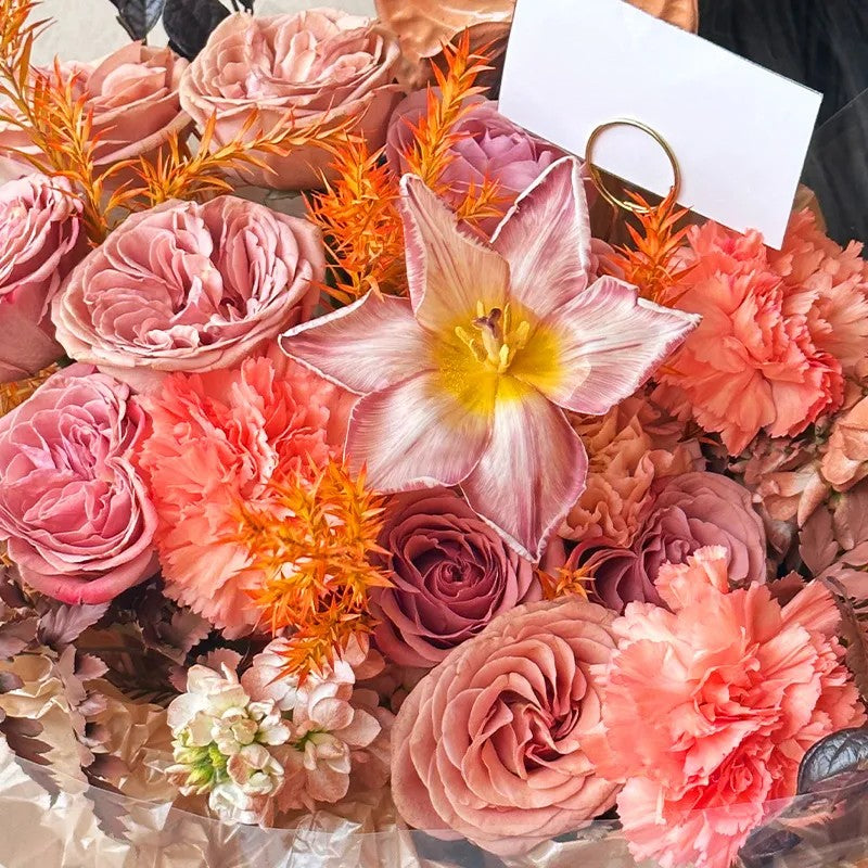 【亦菲】卡布奇諾鬱金香混搭鮮花束