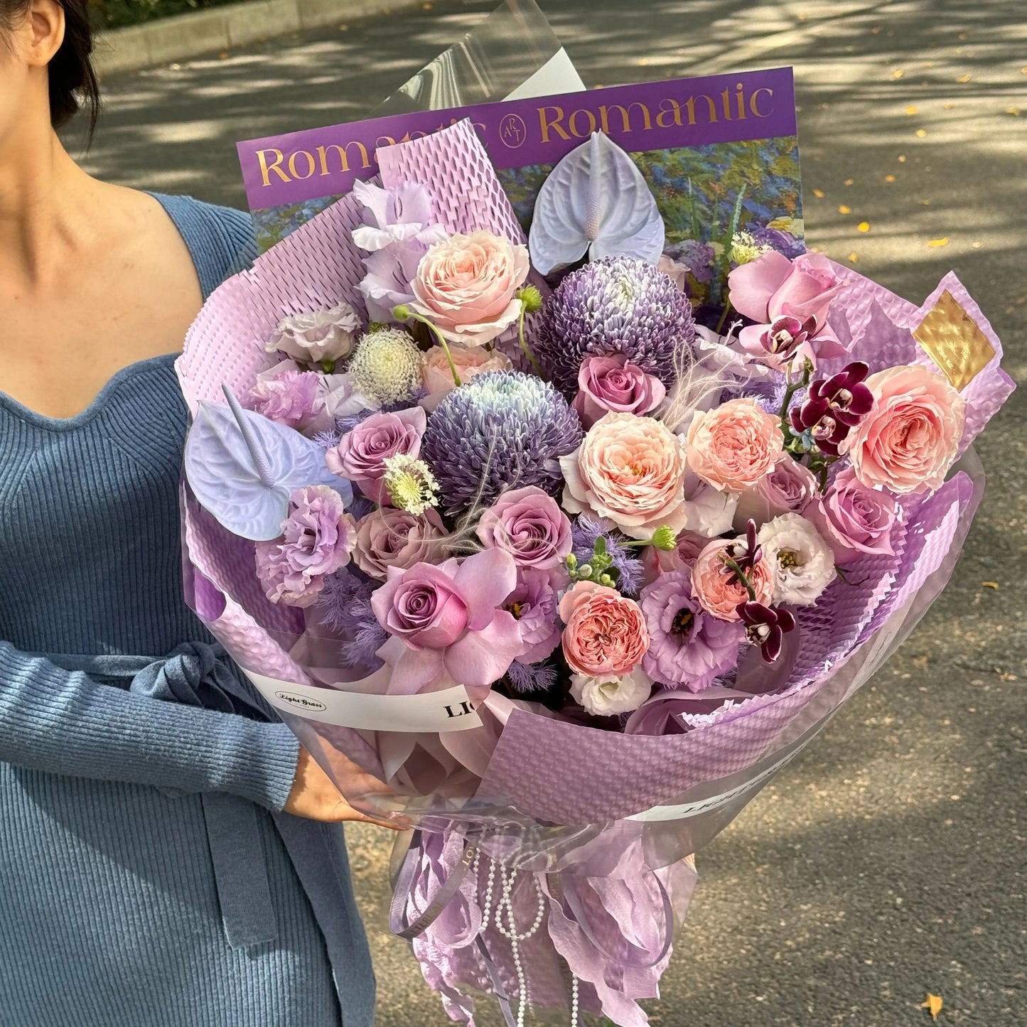 【蕓染】牡丹菊粉玫瑰混搭鮮花束