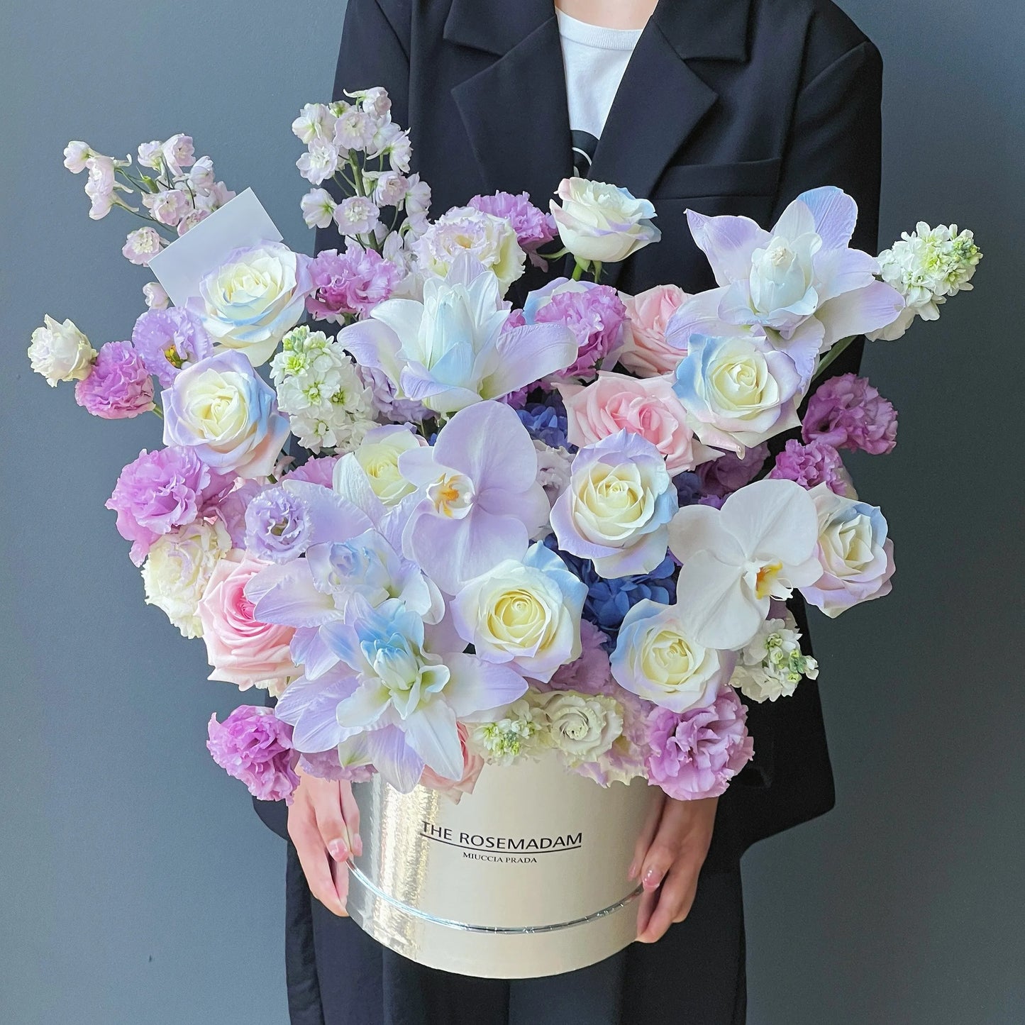 【紫色碎片】百合蝴蝶蘭混搭鮮花桶