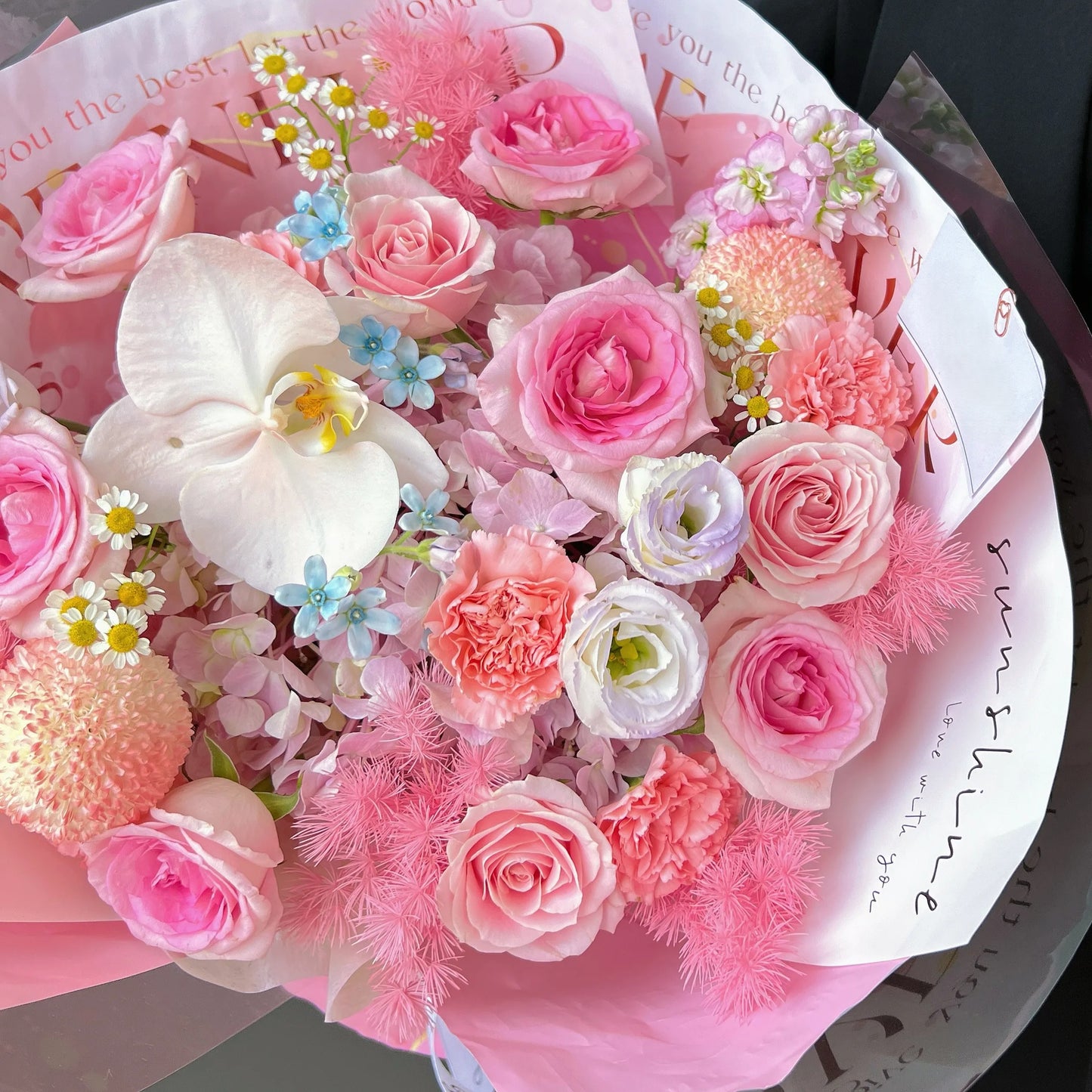 【洛神】洛神玫瑰蝴蝶蘭混搭鮮花束