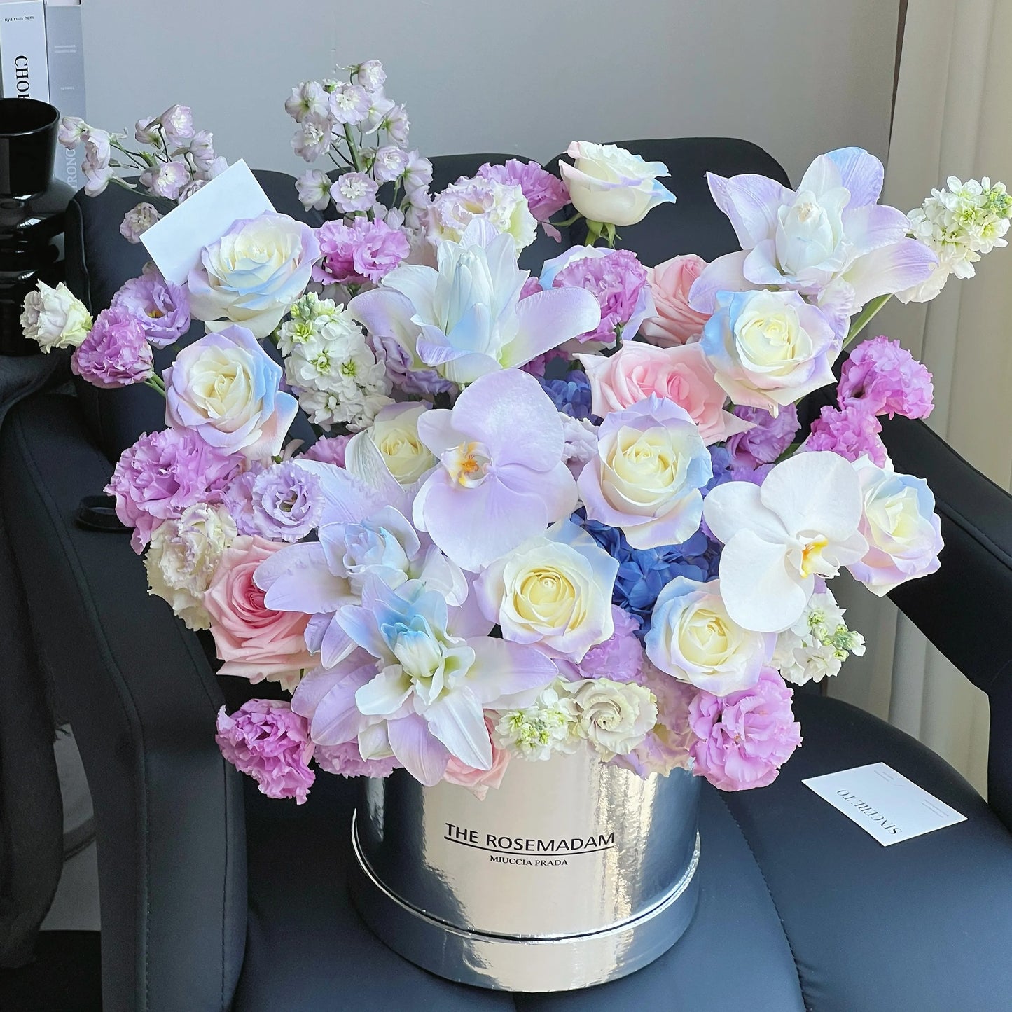 【紫色碎片】百合蝴蝶蘭混搭鮮花桶