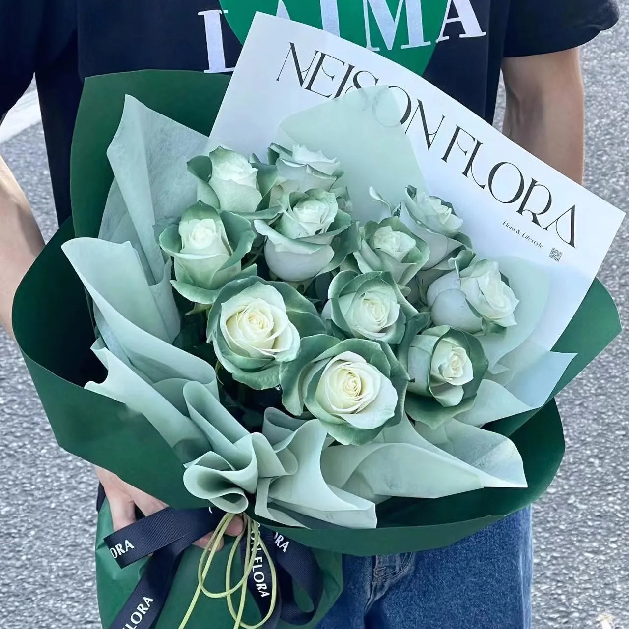 蘇格蘭綠玫瑰花|Scottish Green Rose Bouquet 02
