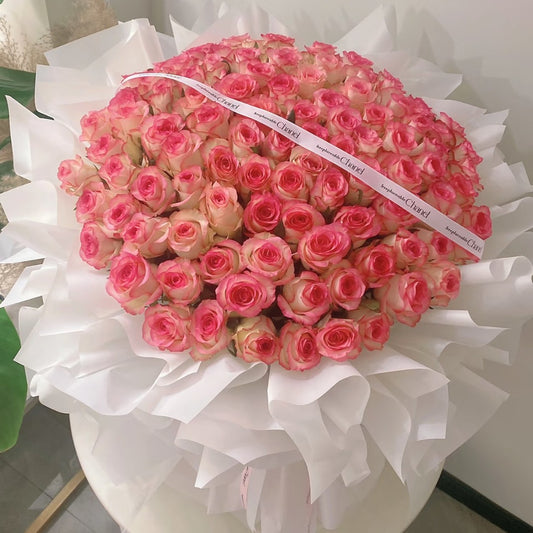 99枝艾莎玫瑰鮮花束|Elsa Rose Fresh Bouquet