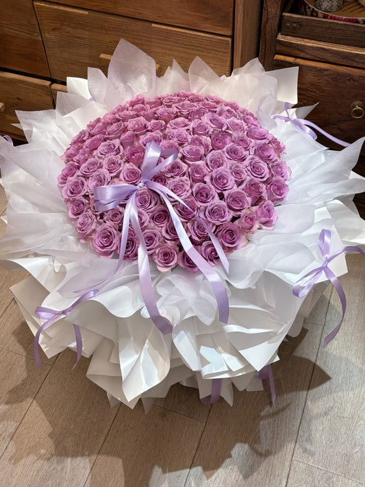 99枝紫玫瑰鮮花束|Purple Rose Fresh Bouquet