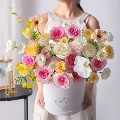【花兒朵朵】洛神玫瑰奶油杯混搭鮮花桶
