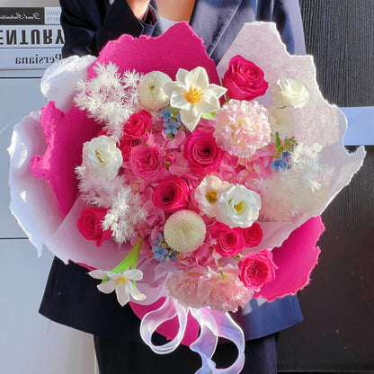 【桃之夭夭】百合弗洛伊德混搭鮮花束