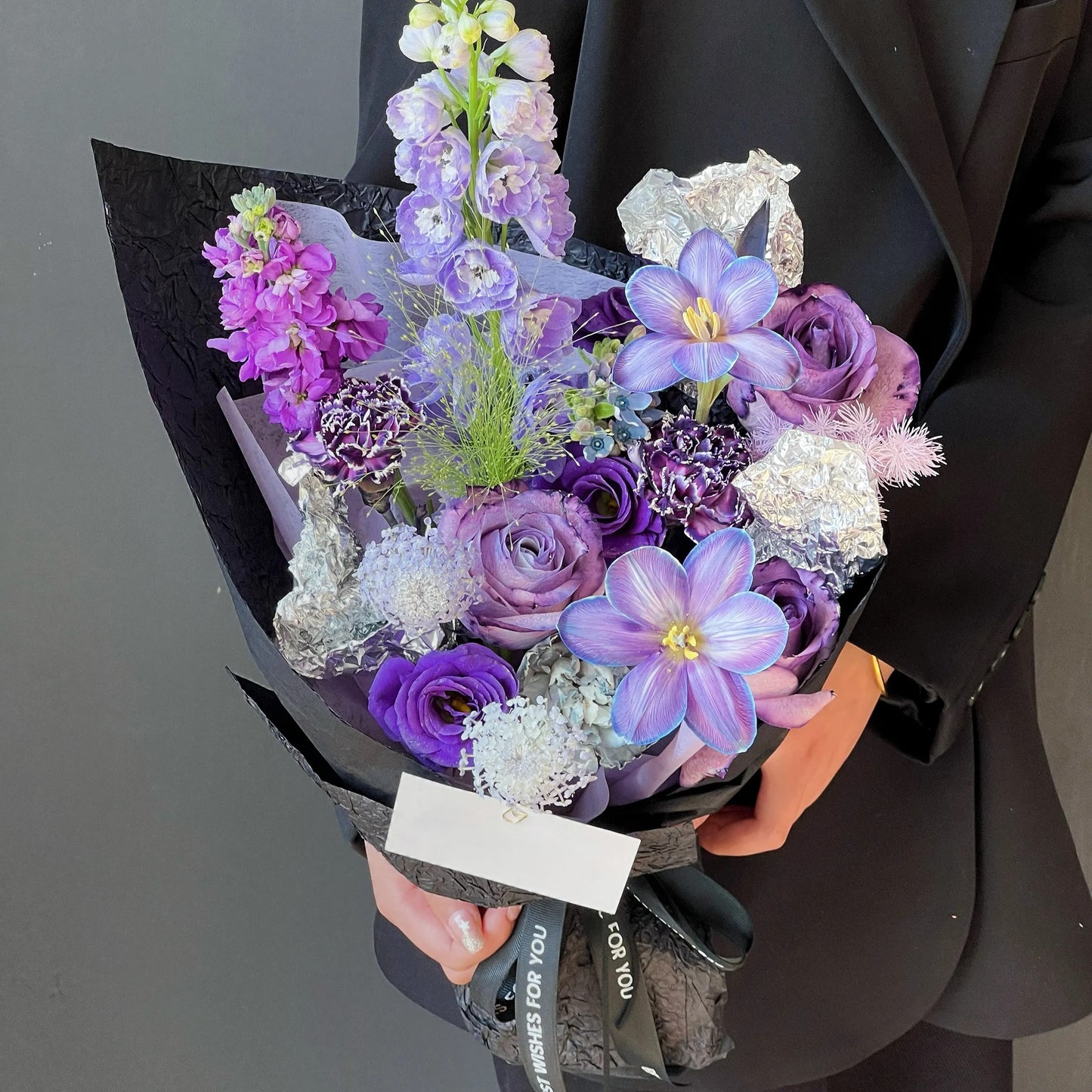 【南笙一夢】紫玫瑰鬱金香混搭鮮花束