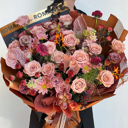 【漫野序秋】卡布奇諾鬱金香混搭鮮花束
