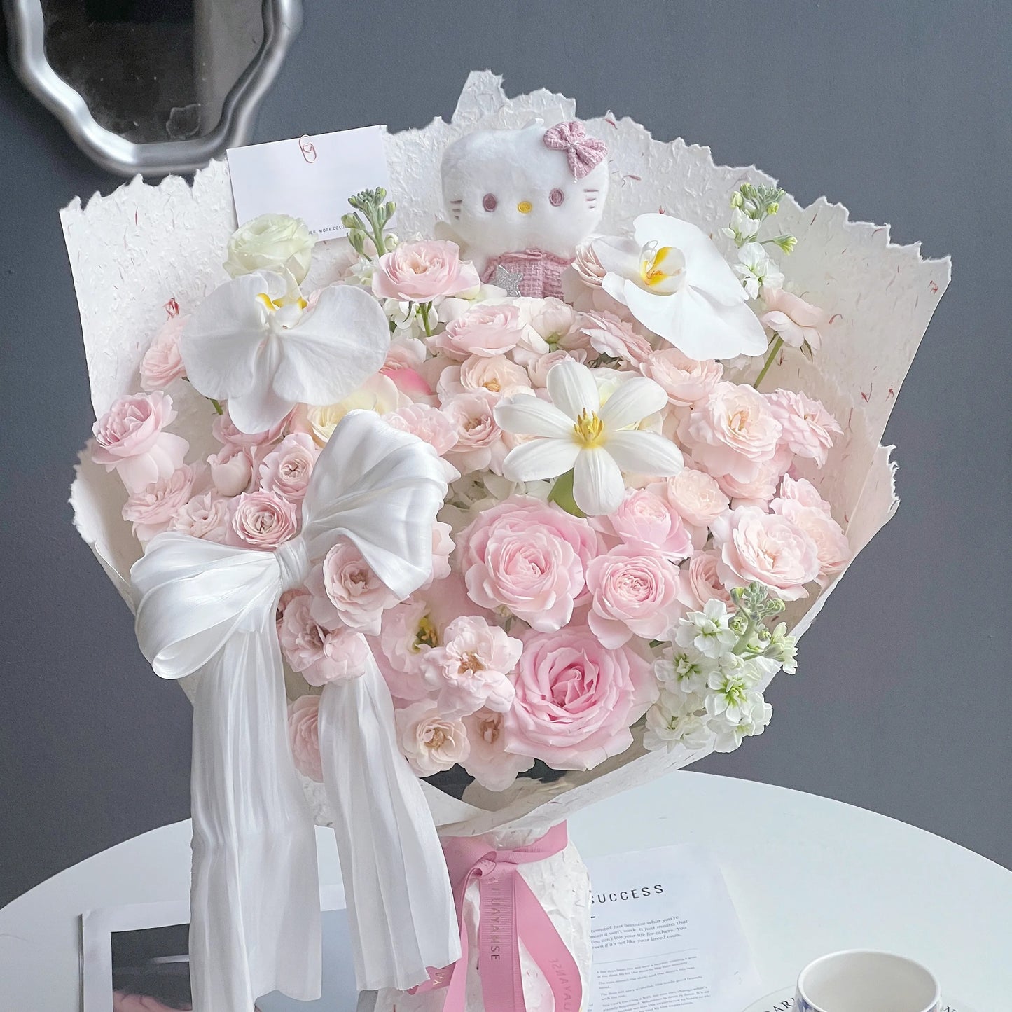 【Kitty花漾】仙子之吻粉玫瑰鬱金香混搭鮮花束