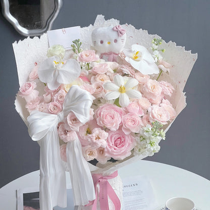 【Kitty花漾】仙子之吻粉玫瑰鬱金香混搭鮮花束