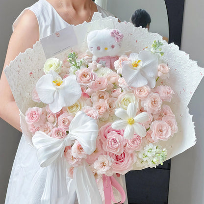 【Kitty花漾】仙子之吻粉玫瑰鬱金香混搭鮮花束