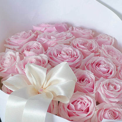 【戀愛物語】粉雪山玫瑰鮮花束