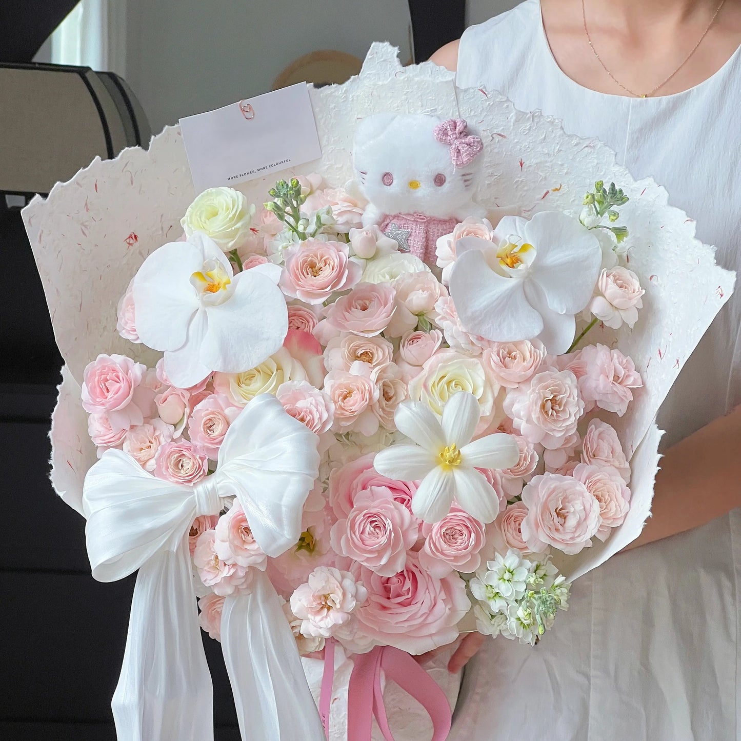 【Kitty花漾】仙子之吻粉玫瑰鬱金香混搭鮮花束