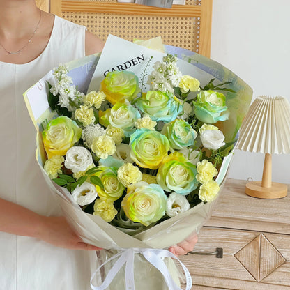 【素雅綠意】海鹽檸檬桔梗蝴蝶蘭混搭鮮花束