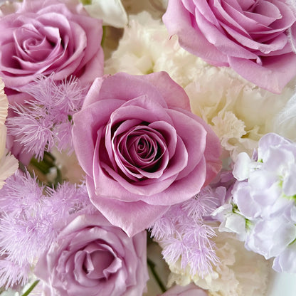 【霧堂花海】紫玫瑰桔梗蝴蝶蘭混搭鮮花束
