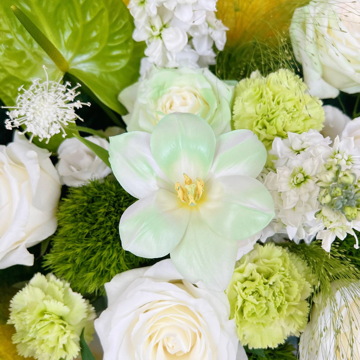 【自然森系】白玫瑰鬱金香混搭鮮花束