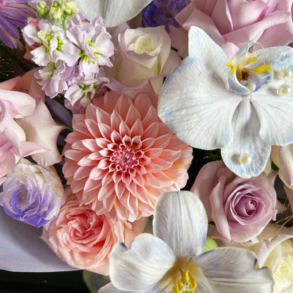 【雲端絮語】奶油桃子粉荔枝鬱金香混搭鮮花束