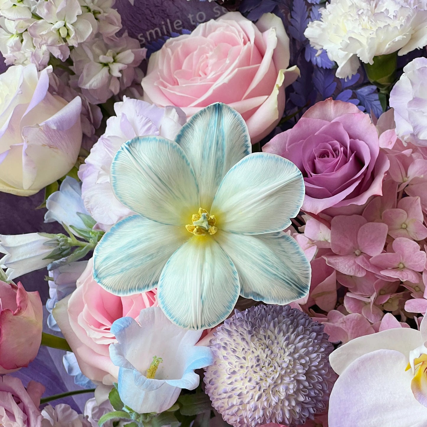 【夢幻花園】粉玫瑰繡球蝴蝶蘭鬱金香混搭鮮花束
