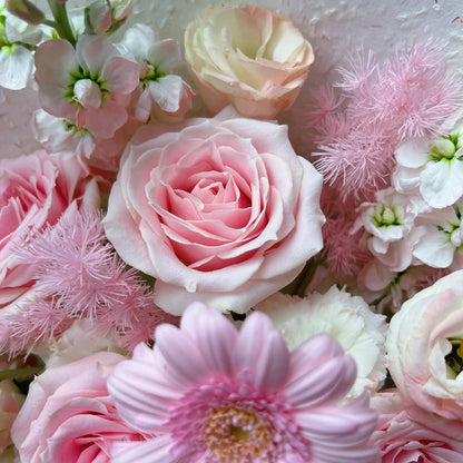 【柔粉漫花】粉雪山桔梗鬱金香混搭鮮花束