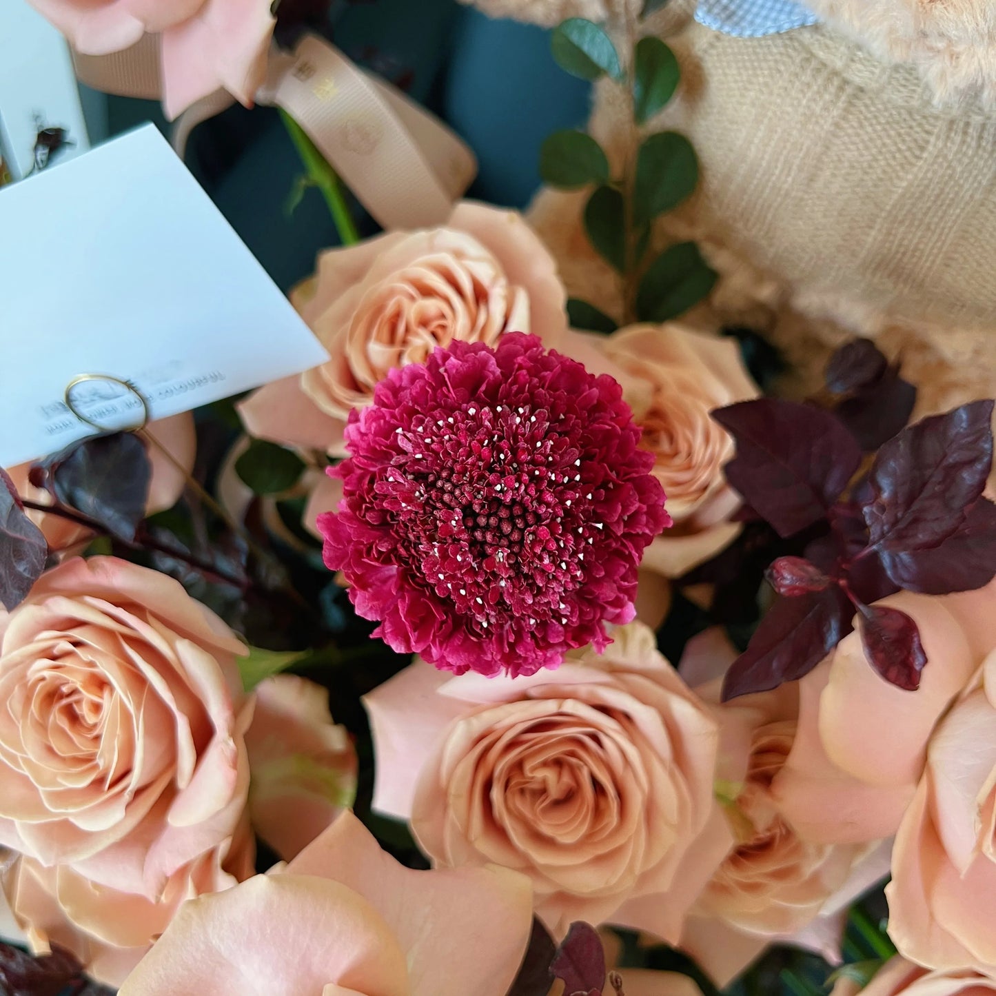 【暖熊花遇】熊仔卡布奇諾混搭鮮花桶