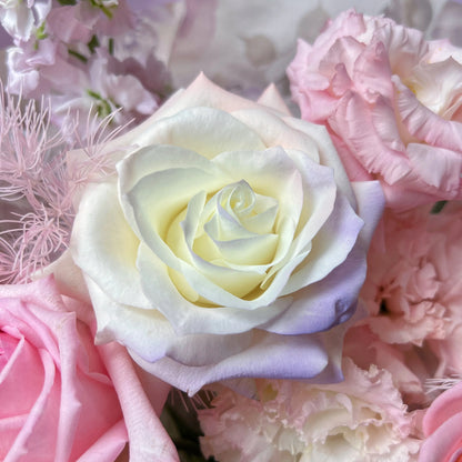 【心動序章】粉白荔枝粉雪山混搭鮮花束