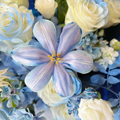 【深海絮語】碎冰藍繡球鬱金香混搭鮮花束