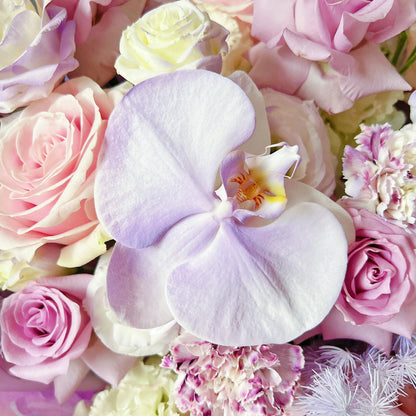 【柔軟時光】紫玫瑰粉玫瑰桔梗混搭鮮花束